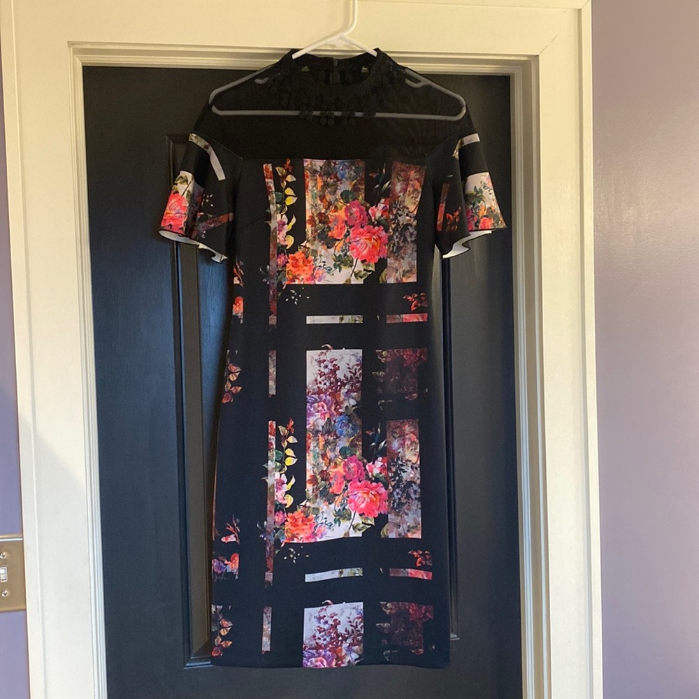 Joseph Ribkoff black floral dress